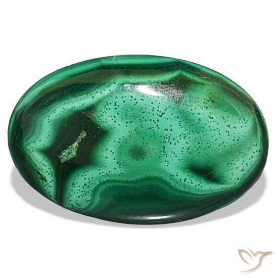 Malachite vert naturelle coupe ovale, 27,87 ct, opaque