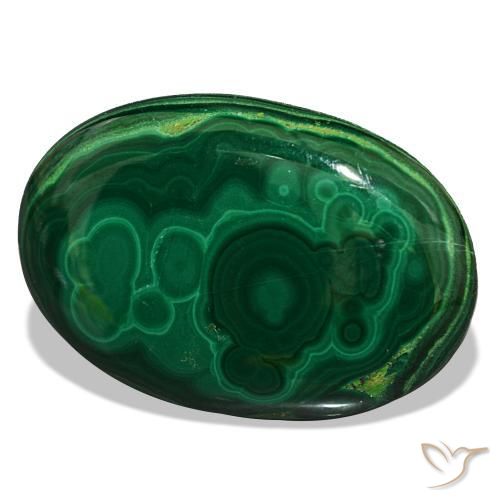 Malachite vert naturelle coupe ovale, 39,63 ct, opaque
