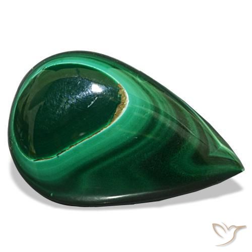 Malachite vert naturelle en forme de poire, 24,28 ct, opaque