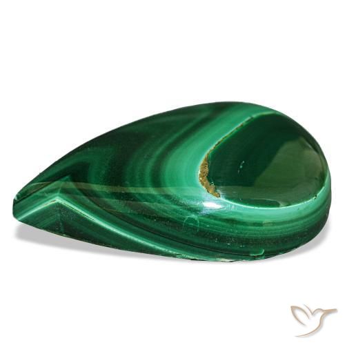 Malachite vert naturelle en forme de poire, 24,28 ct, opaque