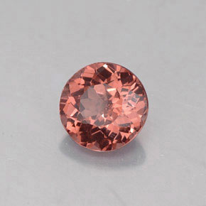Grenat Malaya Orange rose naturelle Coupe roude, 1.34 ct, VVS-VS