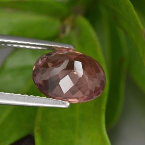 Grenat malaya rose naturelle coupe ovale, 3,45 ct, VVS-VS