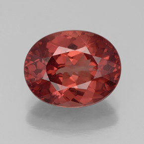 Grenat malaya rose naturelle coupe ovale, 3,42 ct, VS