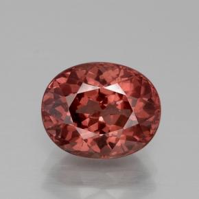 Grenat malaya rose naturelle coupe ovale, 3,84 ct, VS