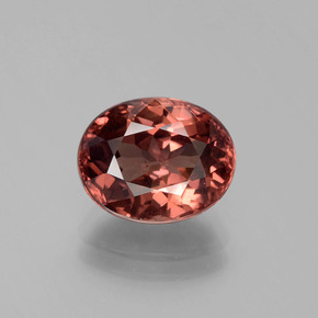 Grenat malaya rose naturelle coupe ovale, 3,84 ct, VVS