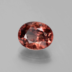 Grenat malaya rose naturelle coupe ovale, 3,84 ct, VVS