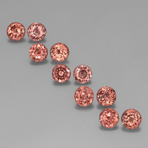 Achetez naturel 6,08ct orange grenat malaya gems, coupe roude, en provenance tanzanie chez gemselect. en stock, livraison internationale!