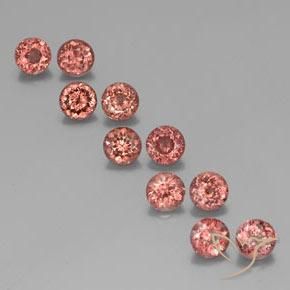 6.99ctw Naturel Rose moyen Grenat Malaya, Tour, VS