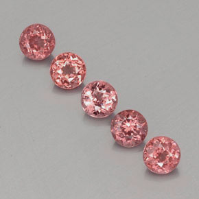 Achetez naturel 3.51ct Rose Grenat Malaya gems, Coupe roude, En provenance Tanzanie chez GemSelect. En stock, livraison internationale!