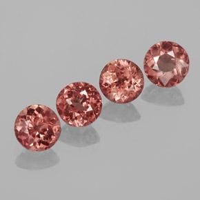 Achetez naturel 3.03ct Rose rougeâtre Grenat Malaya gems, Coupe roude, En provenance Tanzanie chez GemSelect. En stock, livraison internationale!