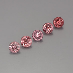 Achetez naturel 3.92ct Rose Grenat Malaya gems, Coupe roude, En provenance Tanzanie chez GemSelect. En stock, livraison internationale!