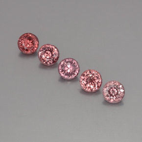 Achetez naturel 3.92ct Rose Grenat Malaya gems, Coupe roude, En provenance Tanzanie chez GemSelect. En stock, livraison internationale!