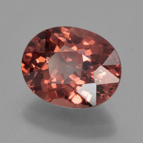 Grenat malaya rose naturelle coupe ovale, 3,48 ct, VS