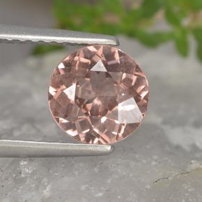 Grenat Malaya Orange rose naturelle Coupe roude, 1.34 ct, VS