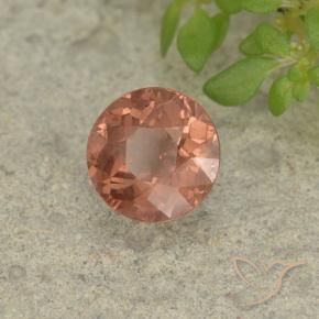 Grenat malaya rose naturelle coupe roude, 1,29 ct, VS