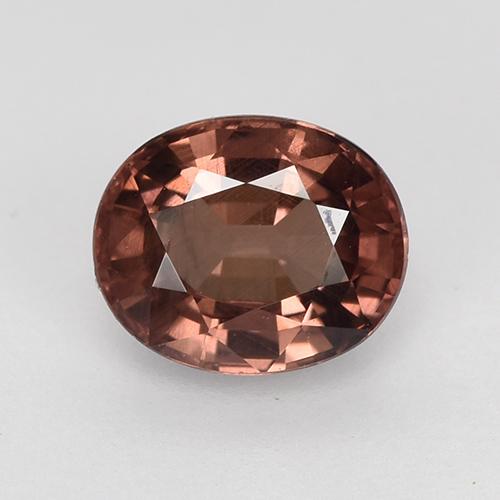 Grenat malaya rouge naturelle coupe ovale, 1,31 ct, VS