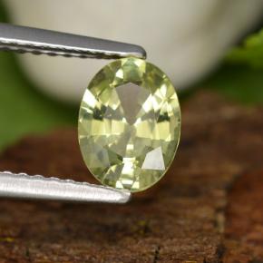 Grenat du mali jaune naturelle coupe ovale, 1,04 ct, VS