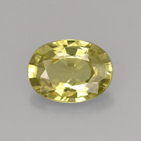 Grenat du mali vert jaunâtre naturelle coupe ovale, 1,42 ct, VS