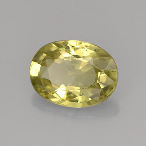 Grenat du mali vert jaunâtre naturelle coupe ovale, 1,42 ct, VS