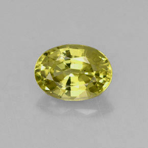 Petit Grenat Vert jaunâtre naturelle Coupe ovale, 1.24 ct, VS
