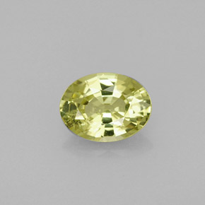 Petit Grenat Vert jaunâtre naturelle Coupe ovale, 1.15 ct, VS
