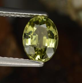 Grenat du mali jaune naturelle coupe ovale, 1,14 ct, VVS-VS