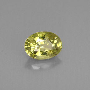 Grenat du mali vert jaunâtre naturelle coupe ovale, 1,03 ct, VS