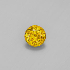 Petit Grenat Jaune verdâtre naturelle Coupe roude, 0.51 ct, VS