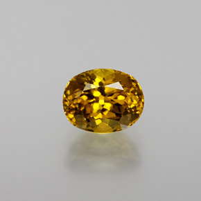 Grenat du mali jaune verdâtre naturelle coupe ovale, 1,35 ct, VVS