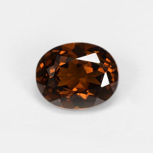 Grenat du mali orange rouge foncé naturelle coupe ovale, 1,65 ct, VVS-VS