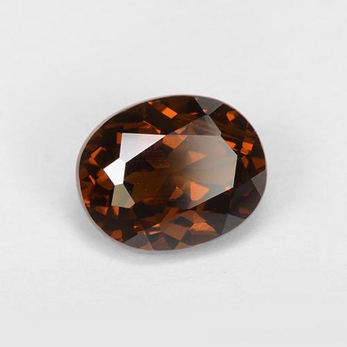 Grenat du mali orange rouge foncé naturelle coupe ovale, 1,65 ct, VVS-VS