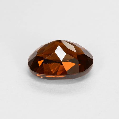 Grenat du mali orange rouge foncé naturelle coupe ovale, 1,65 ct, VVS-VS