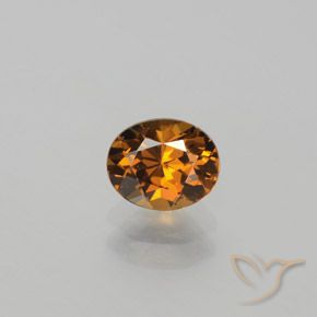 Petit Grenat Light Earth Orange naturelle Coupe ovale, 0.92 ct, VVS-VS