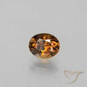 Petit Grenat Light Earth Orange naturelle Coupe ovale, 0.92 ct, VVS-VS