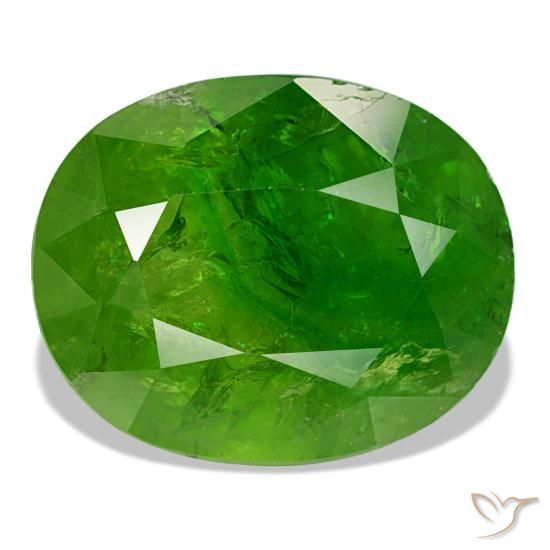 Grenat du mali vert de 17,61 ct, ovale, SI-I1