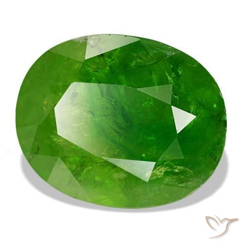 Grenat du mali vert naturelle coupe ovale, 17,61 ct, SI-I1