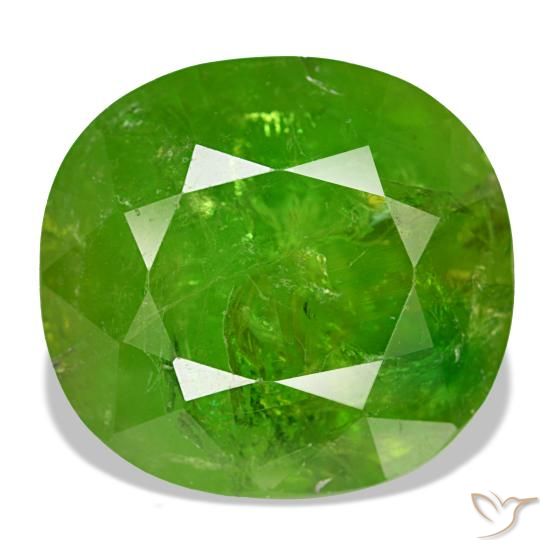 Grenat du mali vert naturelle coupe coussin, 19,12 ct, SI-I1