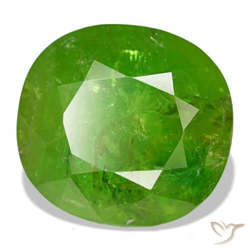 Grenat du mali vert naturelle coupe coussin, 19,12 ct, SI-I1