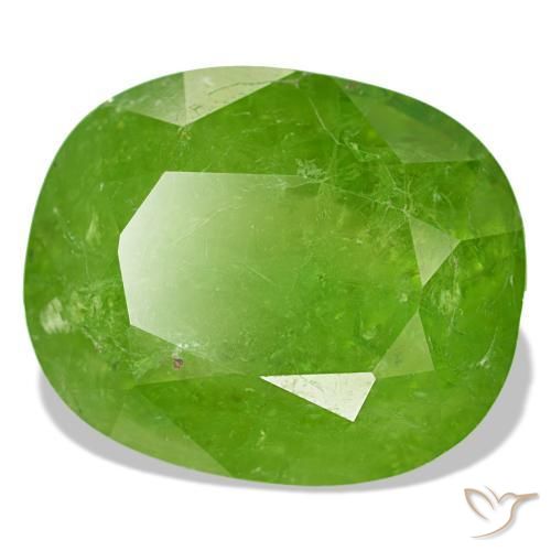 Grenat du mali vert naturelle coupe coussin, 24,80 ct, SI-I1
