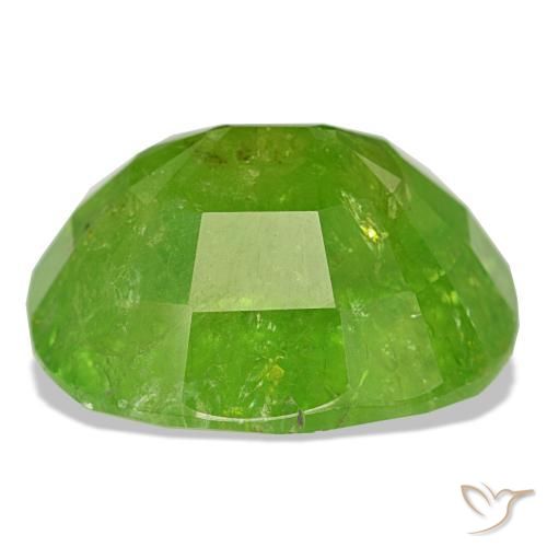 Grenat du mali vert naturelle coupe coussin, 24,80 ct, SI-I1
