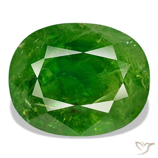 Grenat du mali vert naturelle coupe ovale, 15,82 ct, SI-I1