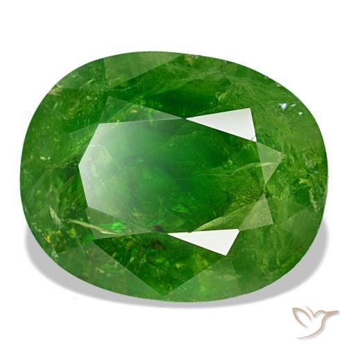 Grenat du mali vert naturelle coupe ovale, 15,82 ct, SI-I1