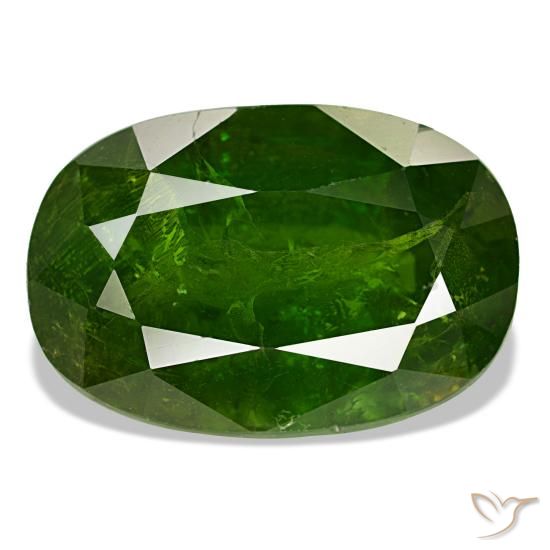 Grenat du mali vert naturelle coupe ovale, 11,48 ct, SI-I1