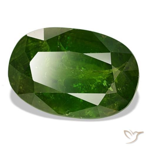 Grenat du mali vert naturelle coupe ovale, 11,48 ct, SI-I1