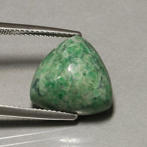 Maw-sit-sit vert naturelle trillion, 12,16 ct, opaque