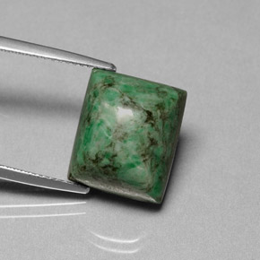 Maw-sit-sit vert naturelle baguette, 13,00 ct, opaque