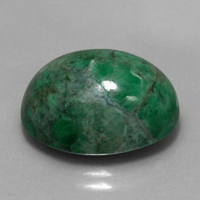 Maw-sit-sit vert naturelle coupe ovale, 13,90 ct, opaque