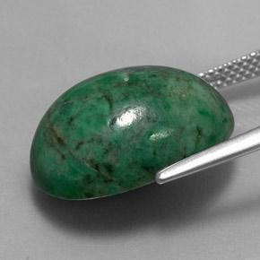Maw-sit-sit vert naturelle coupe ovale, 13,90 ct, opaque