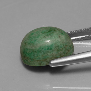 Maw-sit-sit vert naturelle coupe ovale, 9,19 ct, opaque