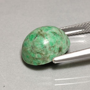 Maw-sit-sit vert naturelle coupe ovale, 8,41 ct, opaque